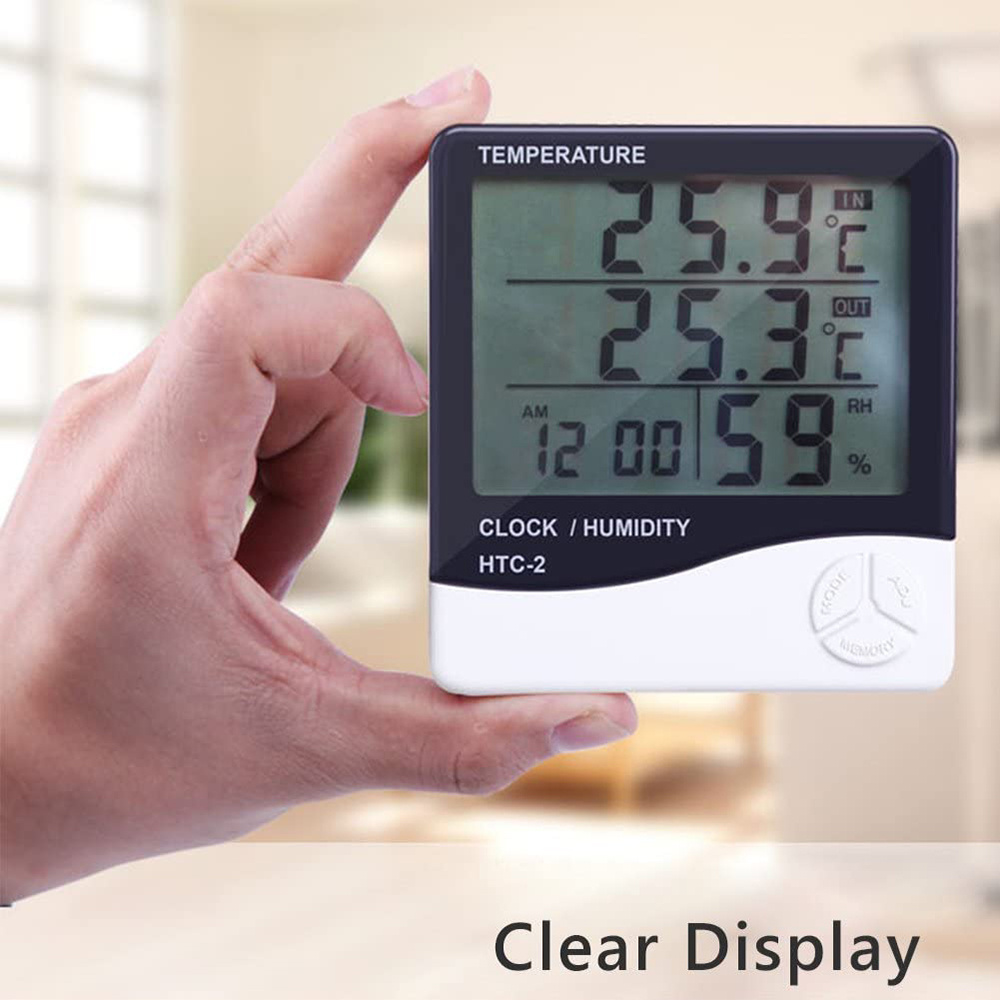 Weather Station Indoor - Termoigrometro Digitale LED Multifunzione, Misuratore di