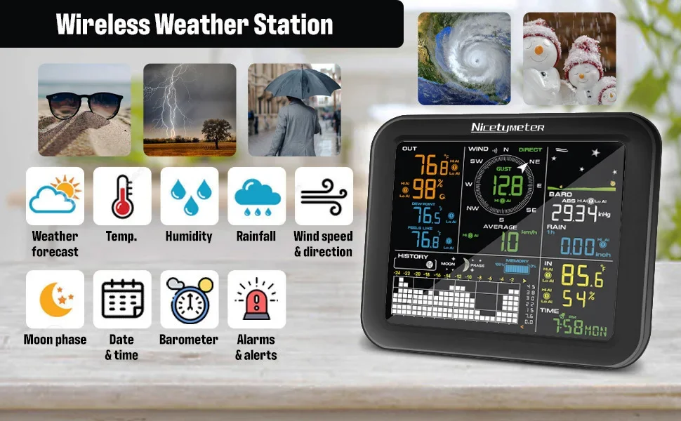 Misuratore di umidità della te - Weather Station Indoor recensione e prezzo